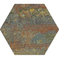Apavisa Carrelage Hexagonal Effet Industriel RUST GREEN NAT 25x30 Cm - R10 - 0.935m²
