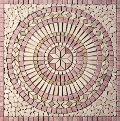 Sf Rosace Marbre Beige / Travertin Jaune / Travertin Rouge 80x80 Cm - R003