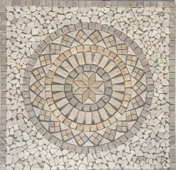 ND Rosace Travertin Beige / Travertin Noce 90x90 Cm - NRD1