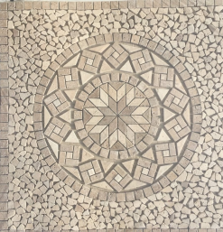 ND Rosace Travertin Beige / Travertin Noce 90x90 Cm - NRD3