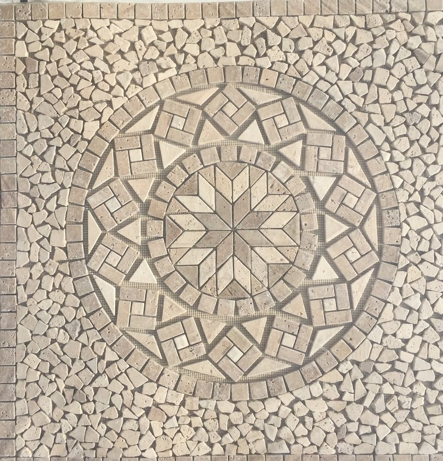 ND Rosace Travertin Beige / Travertin Noce 90x90 Cm - NRD3 2 ND Rosace Travertin Beige / Travertin Noce 90x90 Cm - NRD3