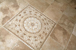 Sf Rosace Travertin Noce / Travertin Beige / Afyon White 80x80 Cm - R002