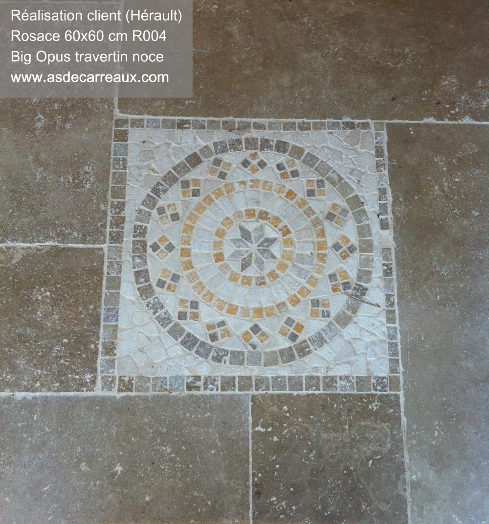 Sf Rosace Travertin Noce / Travertin Beige / Travertin Jaune 61x61 Cm - R004 4 Sf Rosace Travertin Noce / Travertin Beige / Travertin Jaune 61x61 Cm - R004 – Image 2