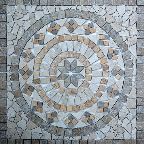 Sf Rosace Travertin Noce / Travertin Beige / Travertin Jaune 61x61 Cm - R004 3 Sf Rosace Travertin Noce / Travertin Beige / Travertin Jaune 61x61 Cm - R004