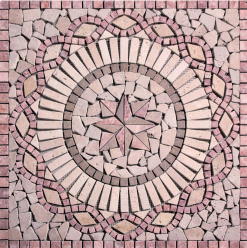 Sf Rosace Travertin Rouge / Travertin Jaune 80x80 Cm - R006